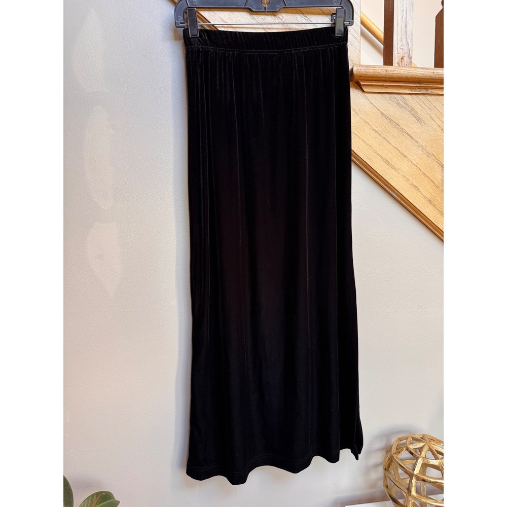 VTG TR Bentley Women Black Velvet Maxi Skirt Small 90s Whimsigoth‎ Dark Romantic